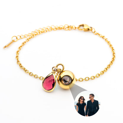 Personalised Photo Bracelet with Birthstone