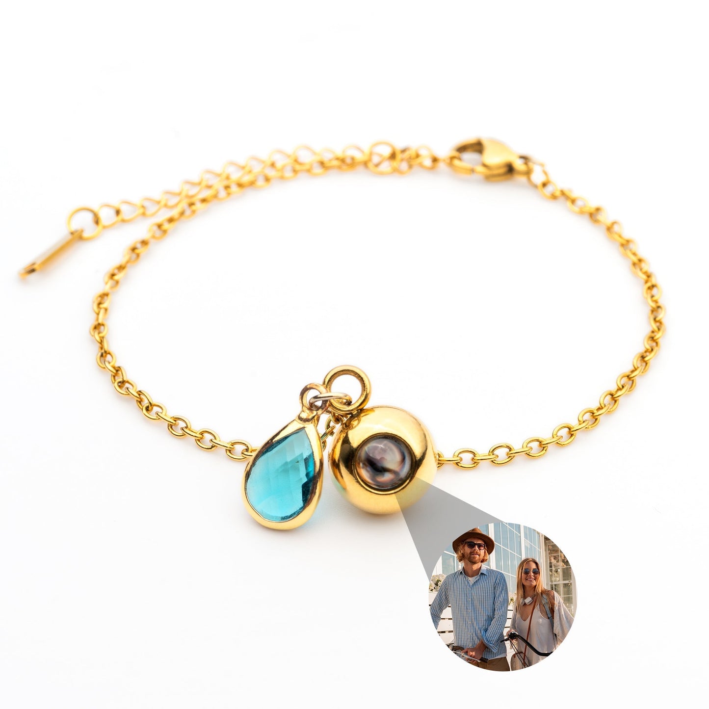 Personalised Photo Bracelet with Birthstone
