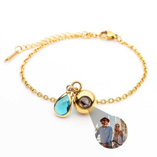 Personalised Photo Bracelet with Birthstone