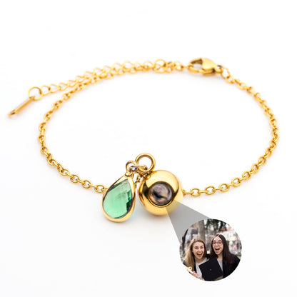 Personalised Photo Bracelet with Birthstone