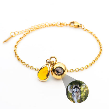 Personalised Photo Bracelet with Birthstone