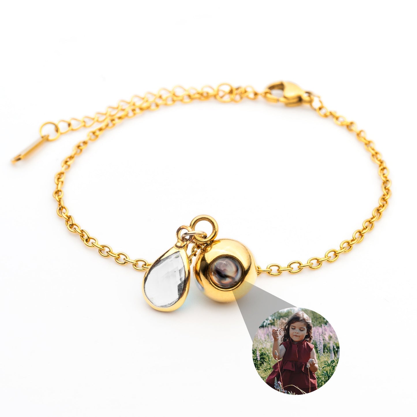 Personalised Photo Bracelet with Birthstone