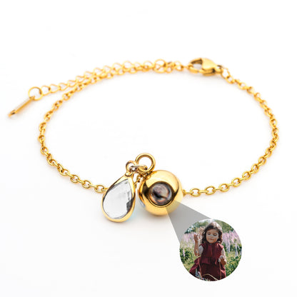 Personalised Photo Bracelet with Birthstone