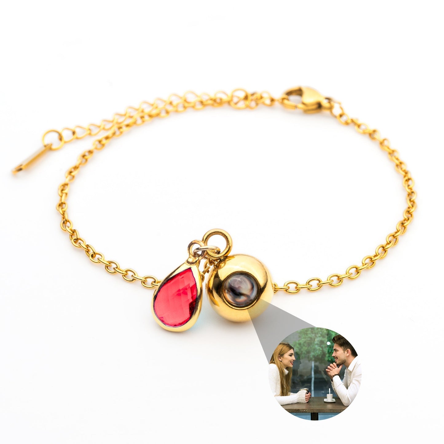 Personalised Photo Bracelet with Birthstone