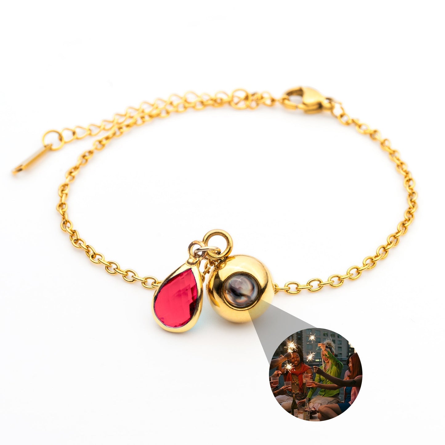 Personalised Photo Bracelet with Birthstone