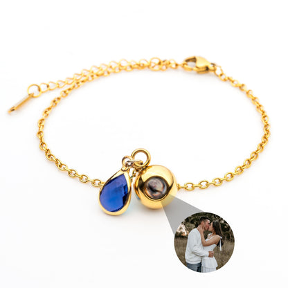 Personalised Photo Bracelet with Birthstone