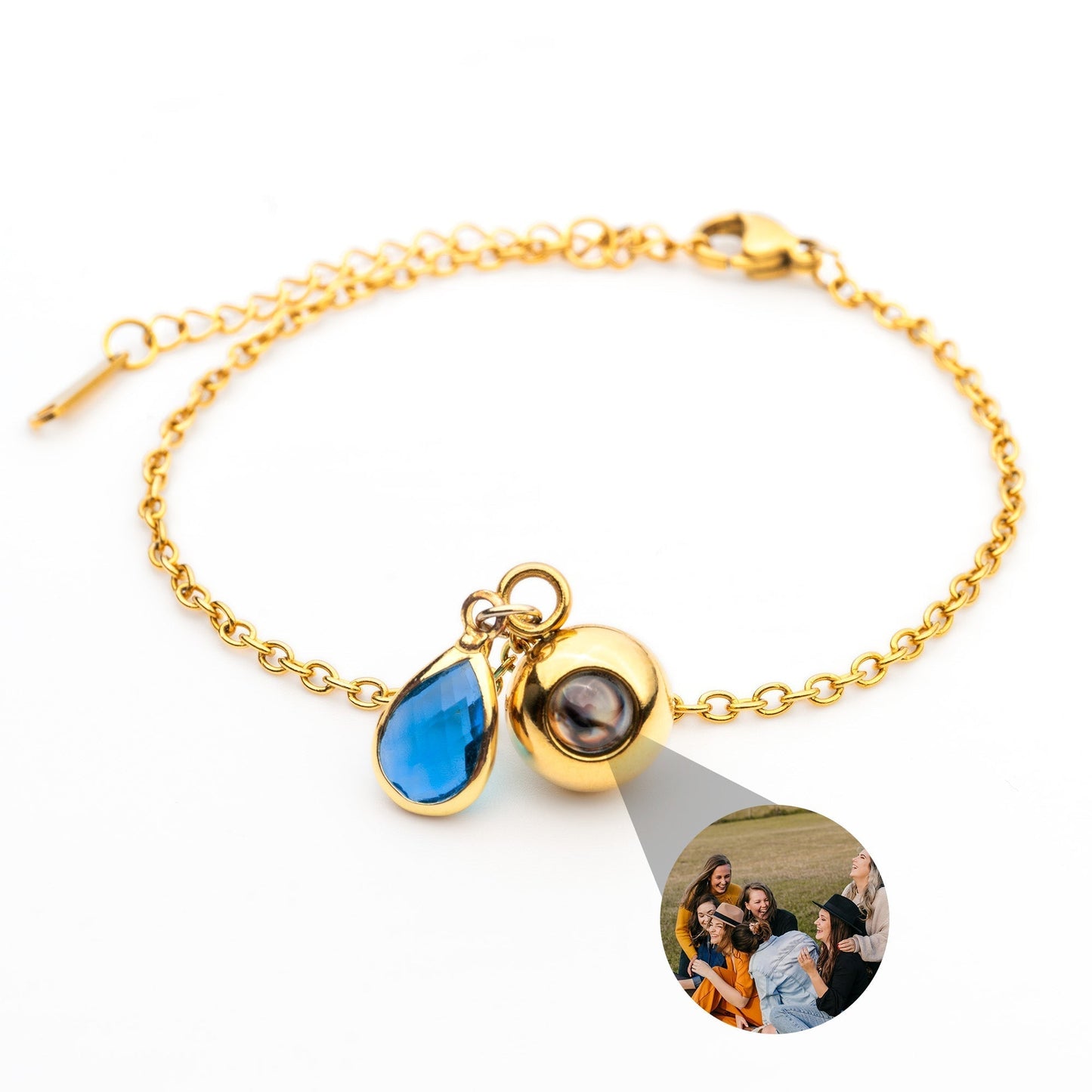 Personalised Photo Bracelet with Birthstone