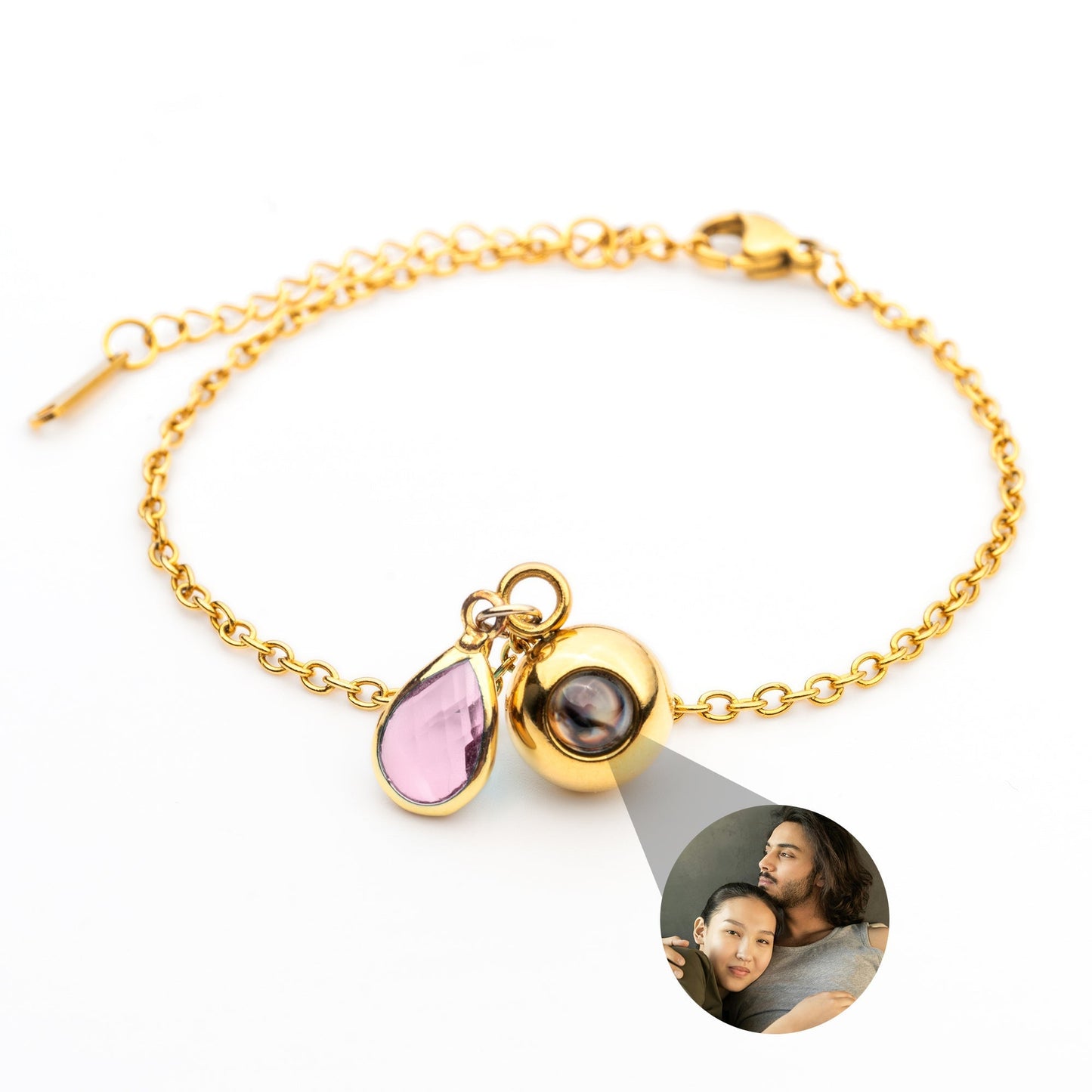 Personalised Photo Bracelet with Birthstone