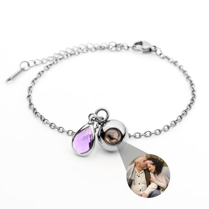 Personalised Photo Bracelet with Birthstone