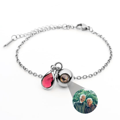 Personalised Photo Bracelet with Birthstone