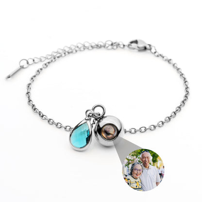 Personalised Photo Bracelet with Birthstone