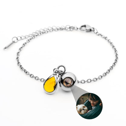 Personalised Photo Bracelet with Birthstone