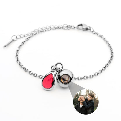 Personalised Photo Bracelet with Birthstone