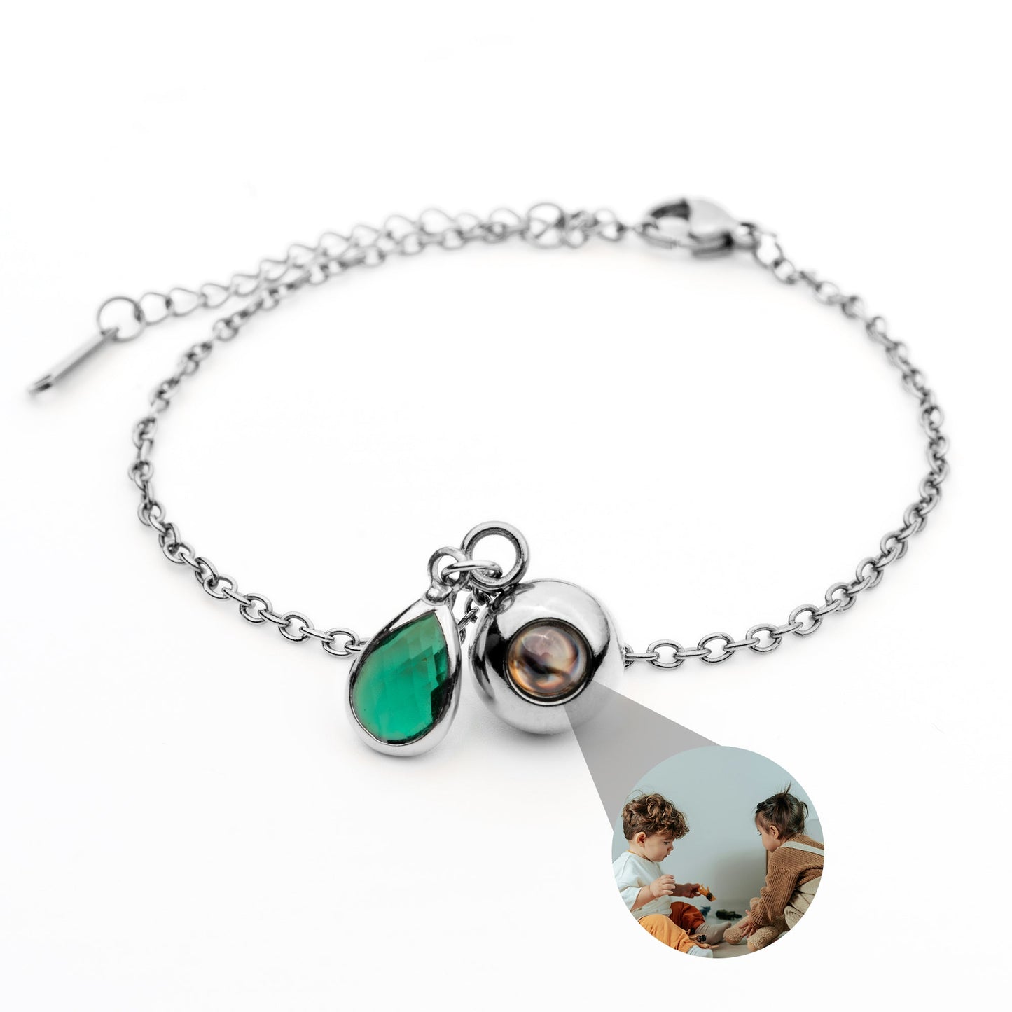 Personalised Photo Bracelet with Birthstone