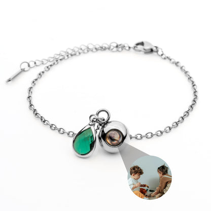 Personalised Photo Bracelet with Birthstone