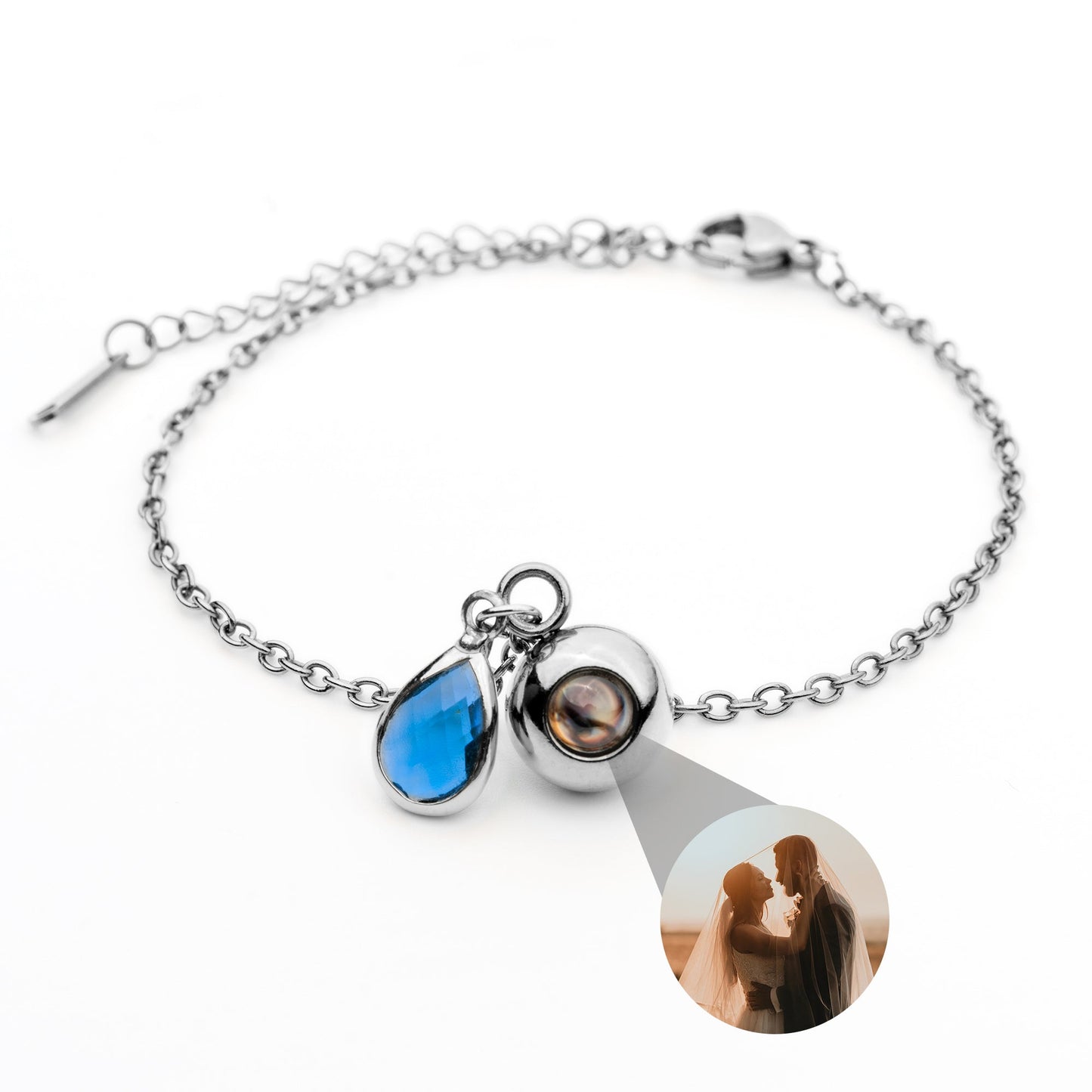 Personalised Photo Bracelet with Birthstone