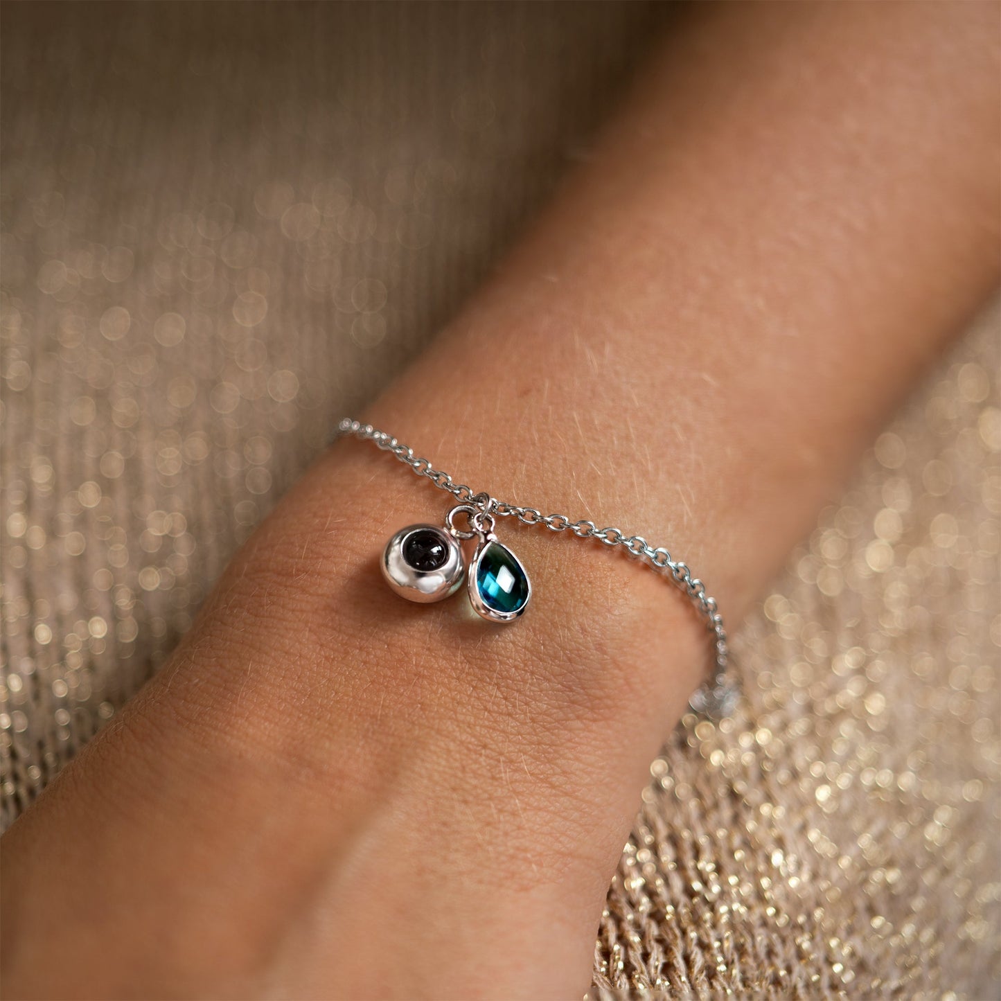 Personalised Photo Bracelet with Birthstone