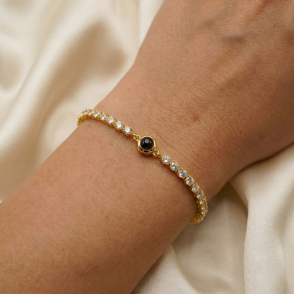 Personalised Photo Bracelet – Tennis Zirconia