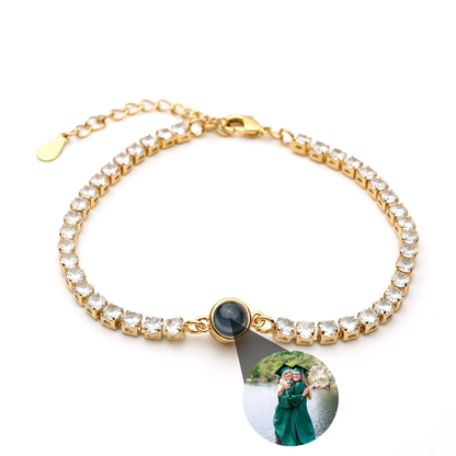 Personalised Photo Bracelet – Tennis Zirconia