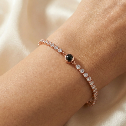 Personalised Photo Bracelet – Tennis Zirconia