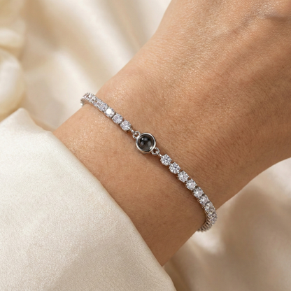 Personalised Photo Bracelet – Tennis Zirconia