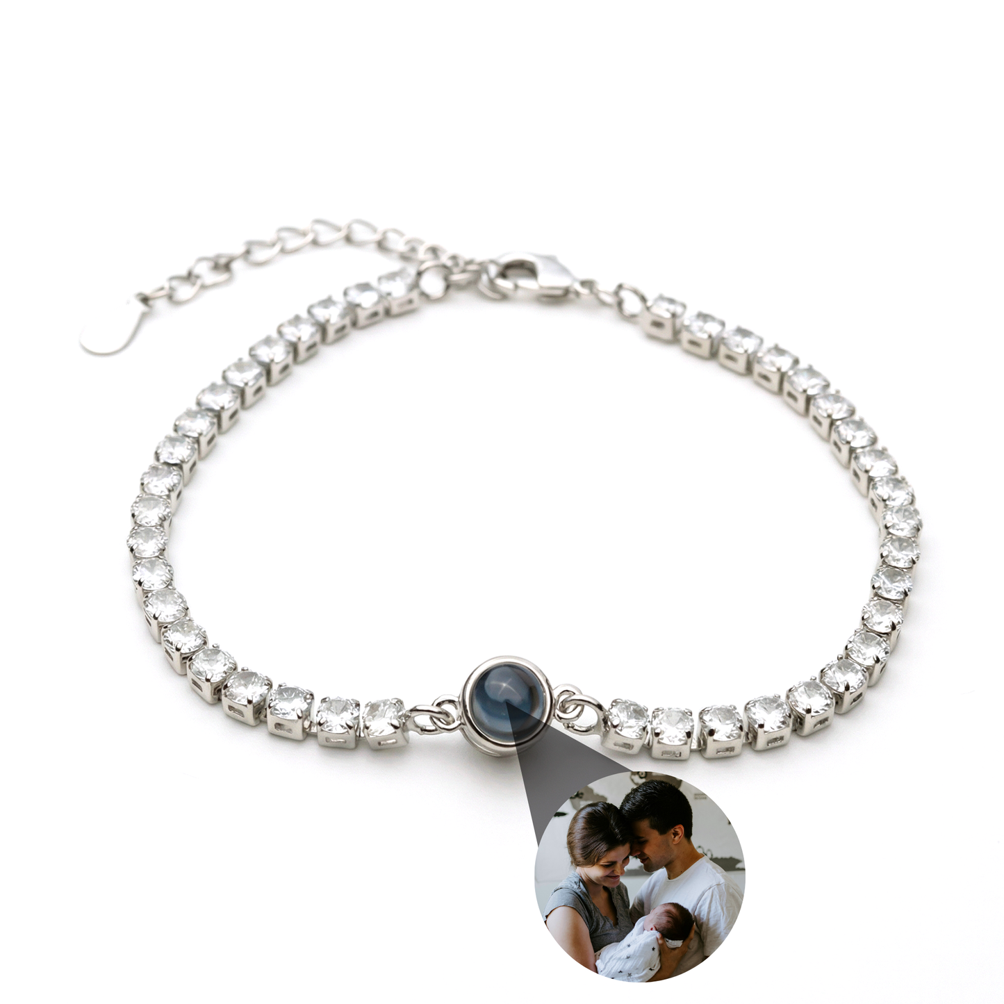 Personalised Photo Bracelet – Tennis Zirconia