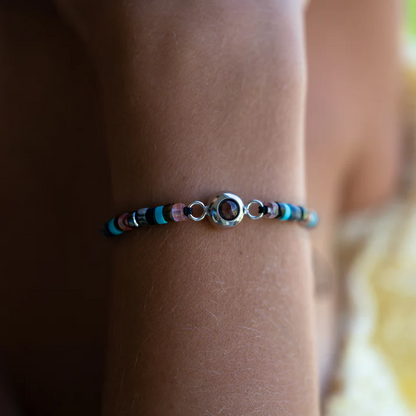 Personalised Photo Bracelet – Heishi Gemstone