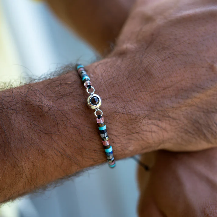 Personalised Photo Bracelet – Heishi Gemstone