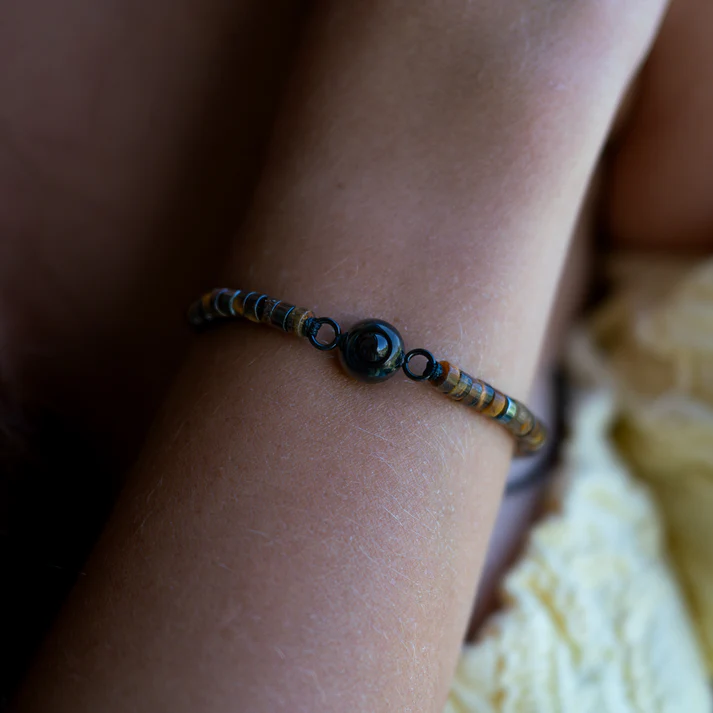 Personalised Photo Bracelet – Heishi Gemstone