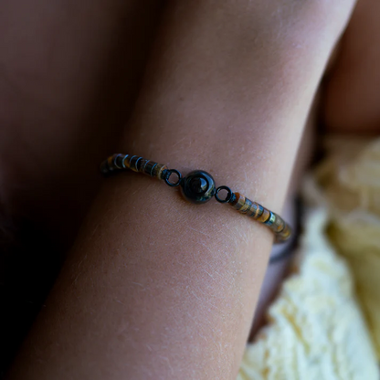 Personalised Photo Bracelet – Heishi Gemstone