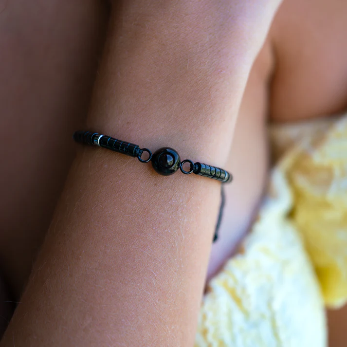 Personalised Photo Bracelet – Heishi Gemstone