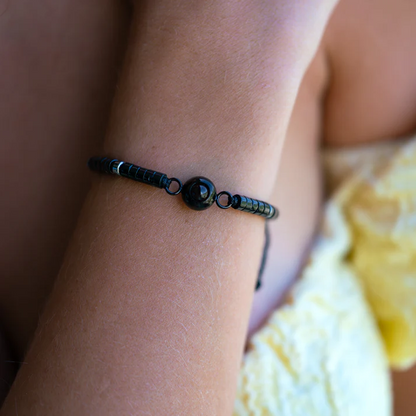 Personalised Photo Bracelet – Heishi Gemstone