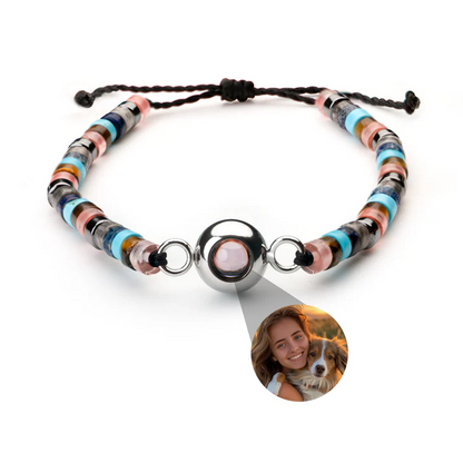 Personalised Photo Bracelet – Heishi Gemstone