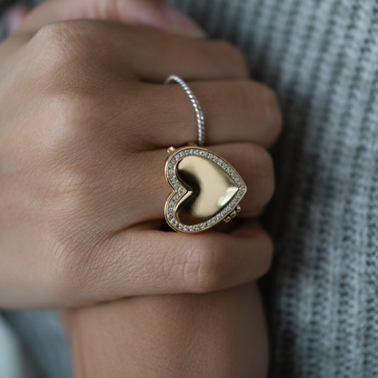 Personalised Photo Locket Ring – Heart