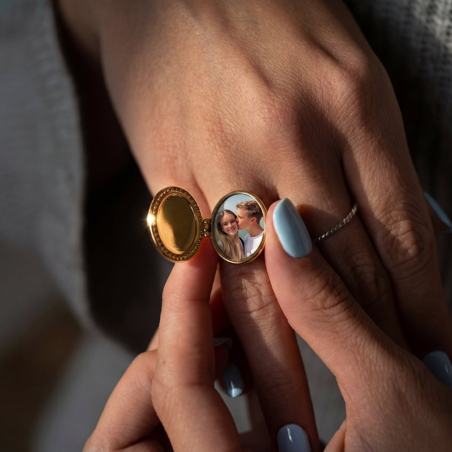 Personalised Photo Locket Ring – Heart
