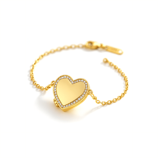 Personalised Photo Locket Bracelet – Heart