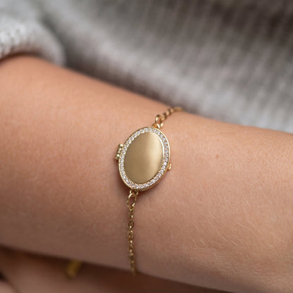 Personalised Photo Locket Bracelet – Oval