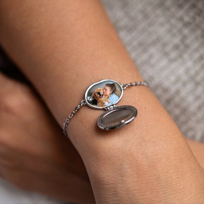 Personalised Photo Locket Bracelet – Oval