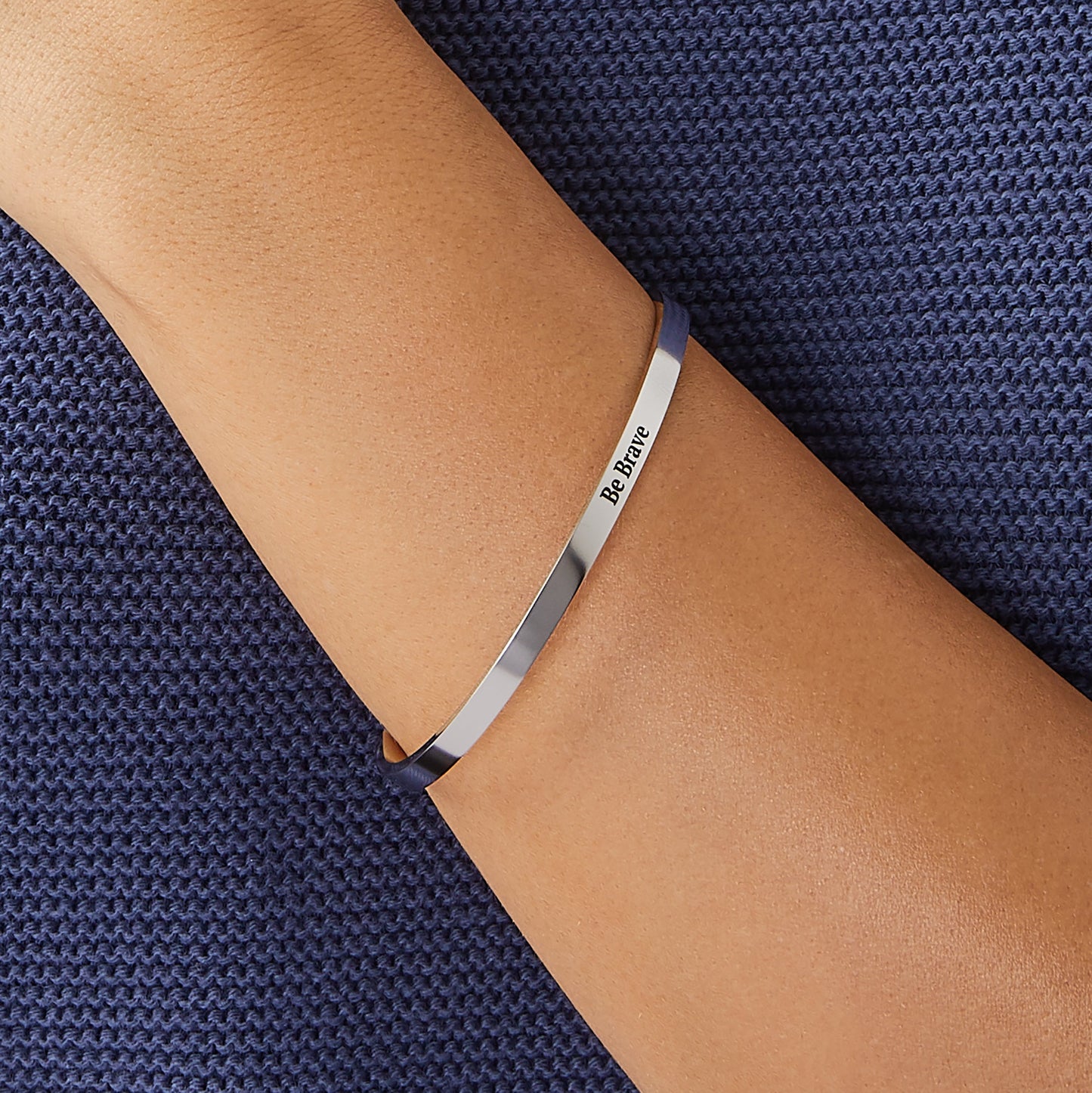Custom Thin Personalised Engraved Cuff Bangle – Minimalist Bracelet