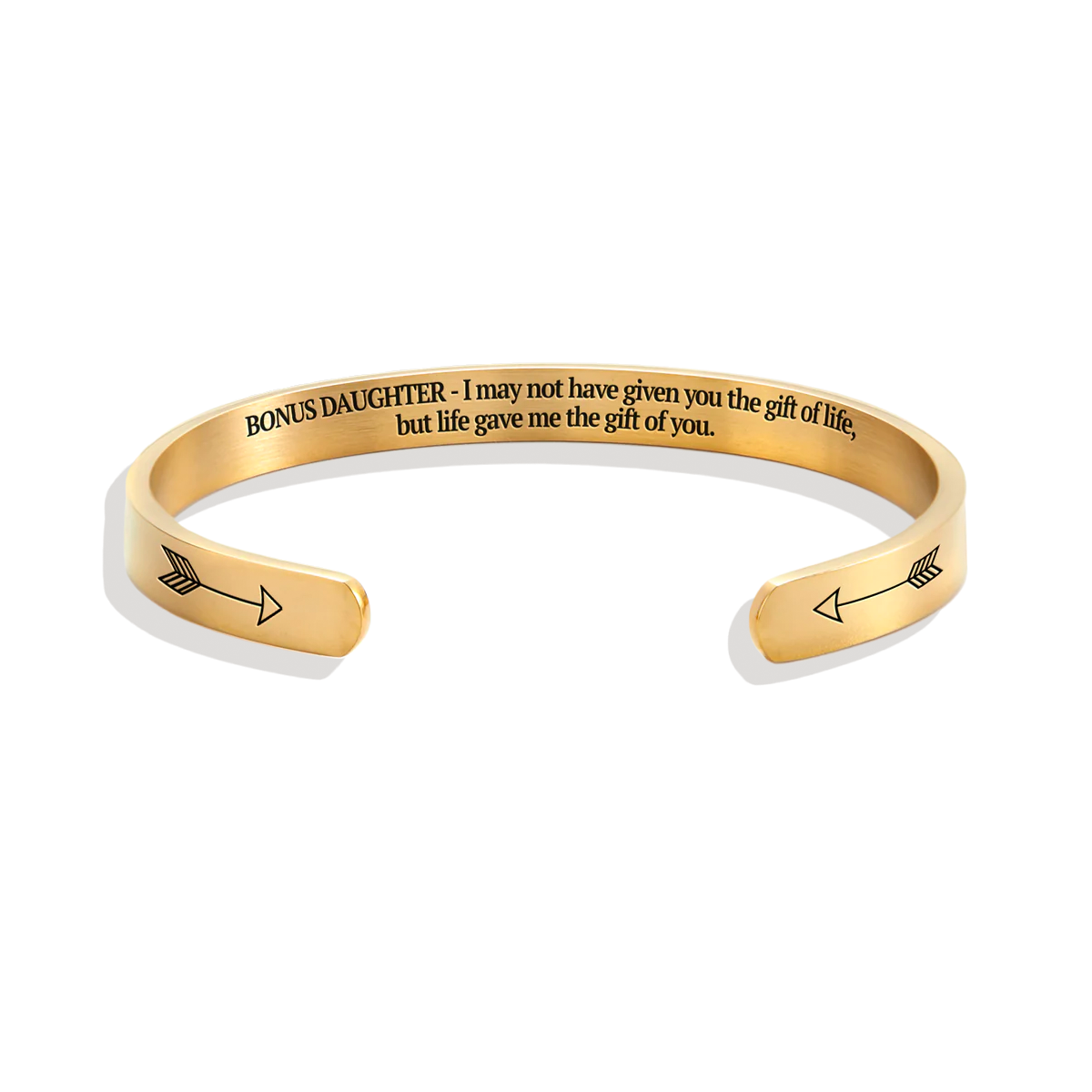 ‘Bonus Daughter’ Personalised Engraved Cuff Bangle – Step Daughter Gift