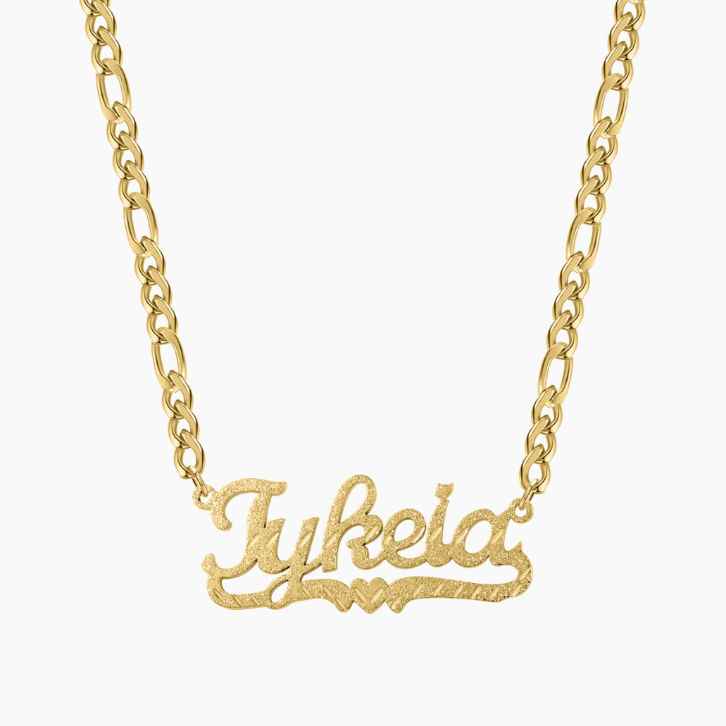 Personalised Diamond Cut Heart Name Necklace