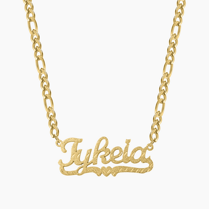 Personalised Diamond Cut Heart Name Necklace