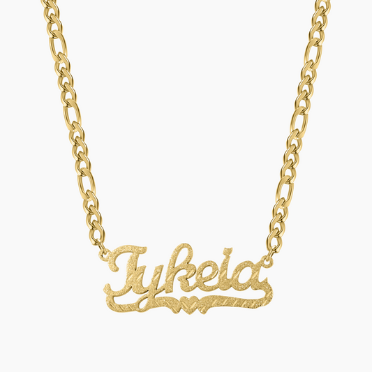 Personalised Diamond Cut Heart Name Necklace