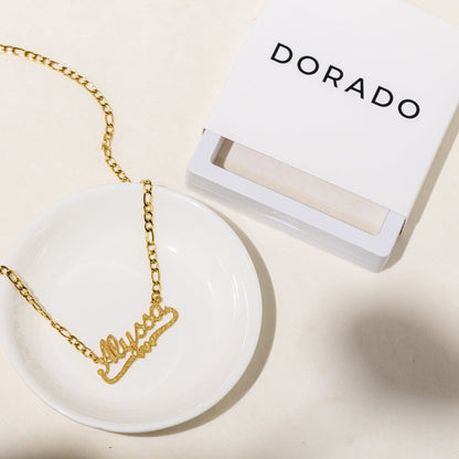 Personalised Diamond Cut Heart Name Necklace