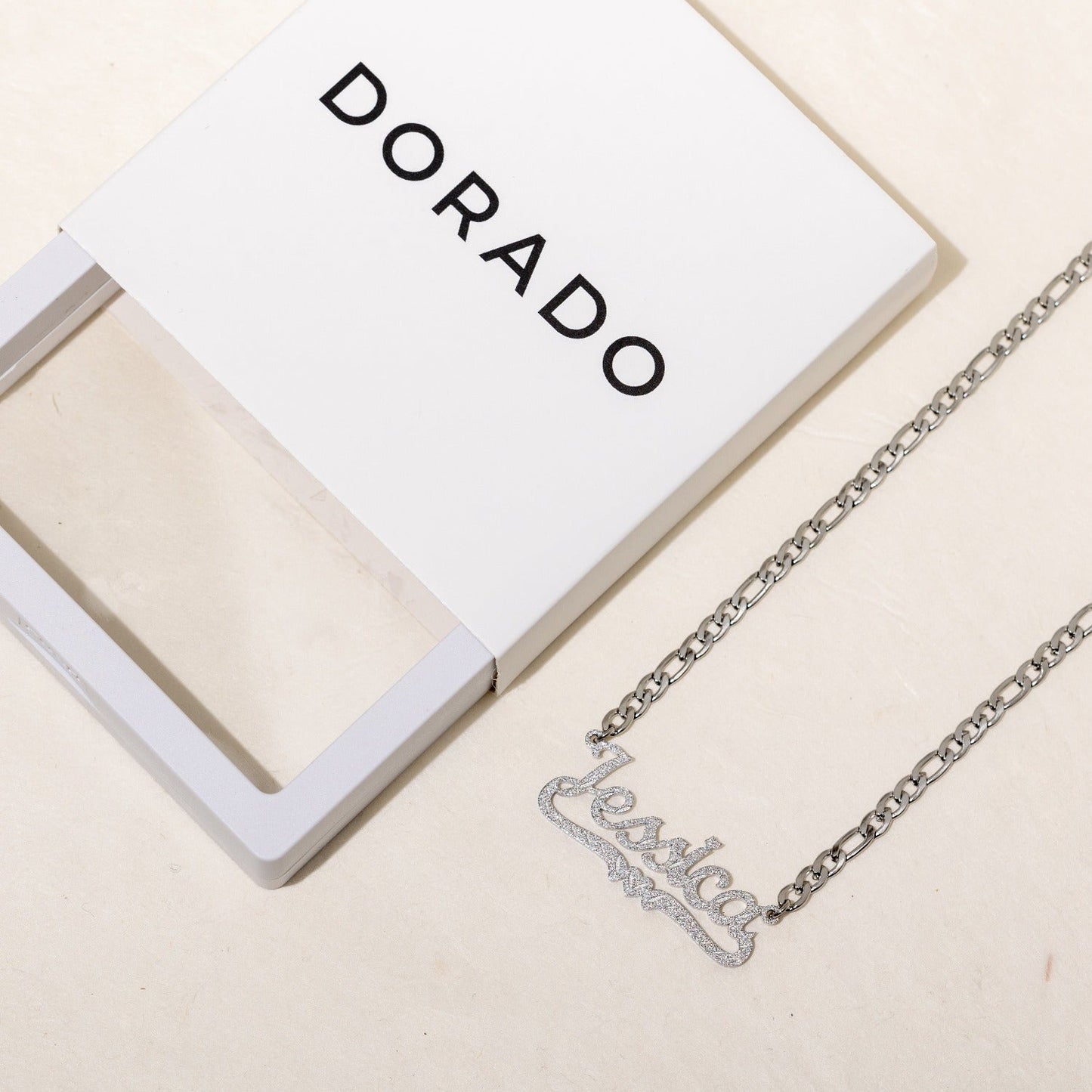 Personalised Diamond Cut Heart Name Necklace