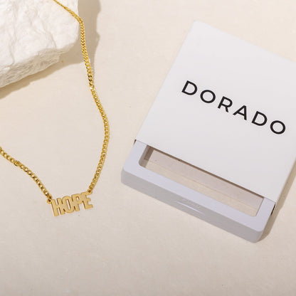 Personalized Block Name Necklace with Cuban Chain