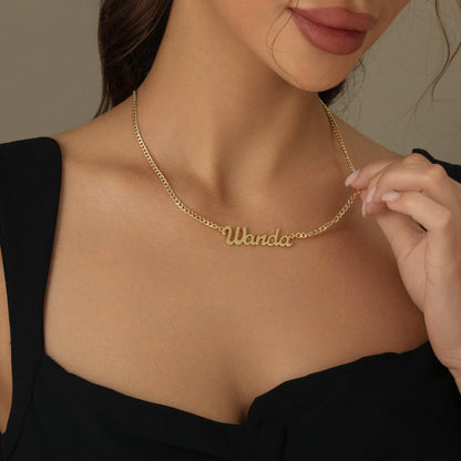 Personalised Name Necklace with Cuban Chain