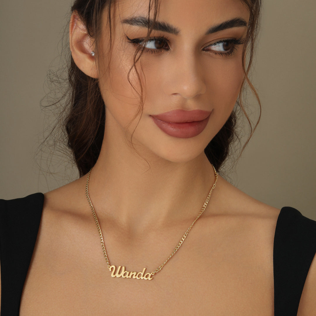 Personalised Name Necklace with Cuban Chain