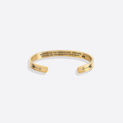 ‘Remember Who You Are’ Personalised Engraved Cuff Bangle