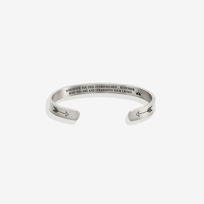‘Remember Who You Are’ Personalised Engraved Cuff Bangle